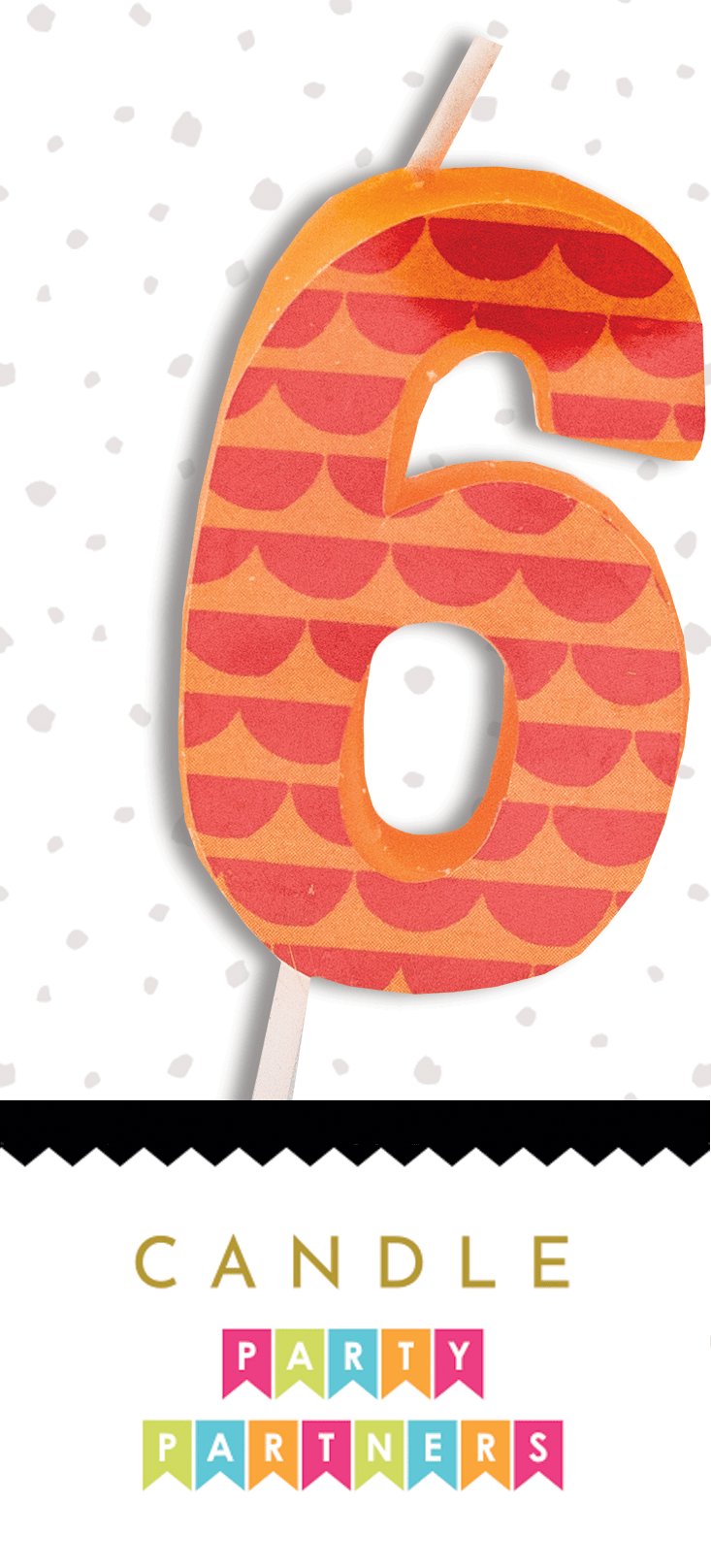 Number 3 candle decal from Party Partners, featuring a decorative candle design for celebrations and special occasions.